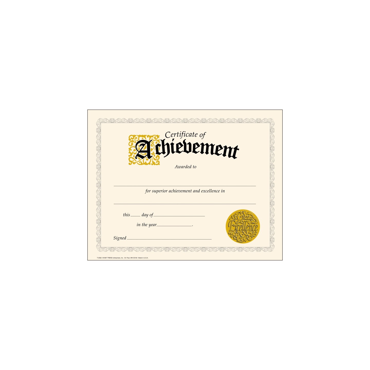 TREND Certificate of Achievement Classic Certificates, 30 ct