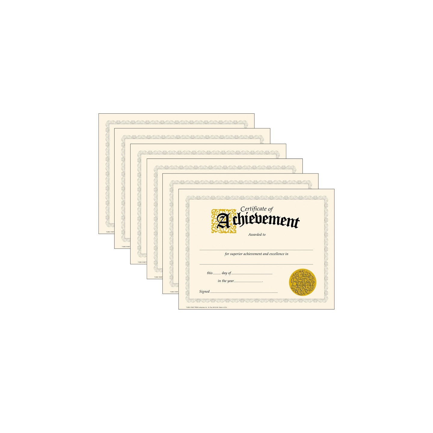 TREND Certificate of Achievement Classic Certificates, 30 Per Pack, 6 Packs