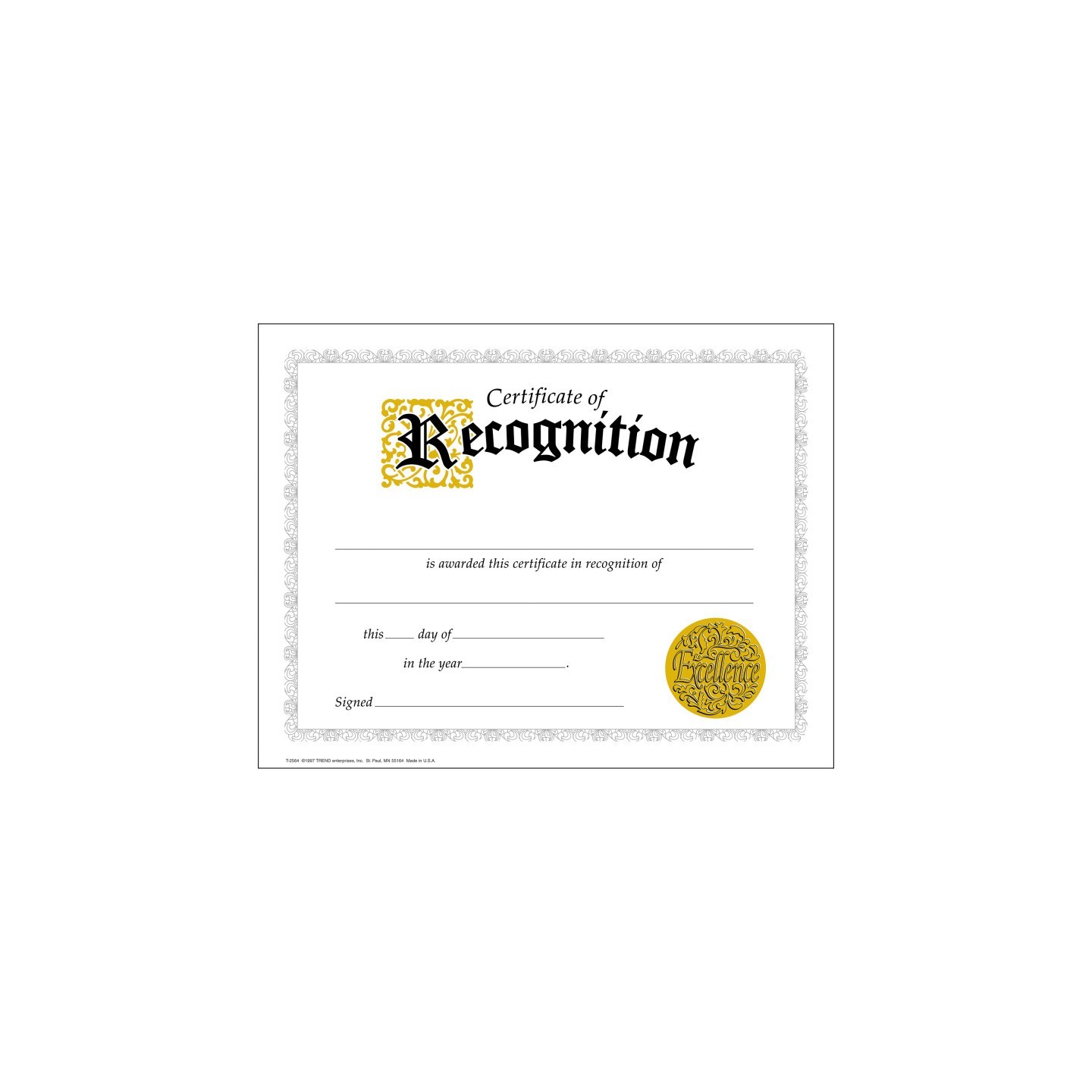 TREND Certificate of Recognition Classic Certificates, 30 ct