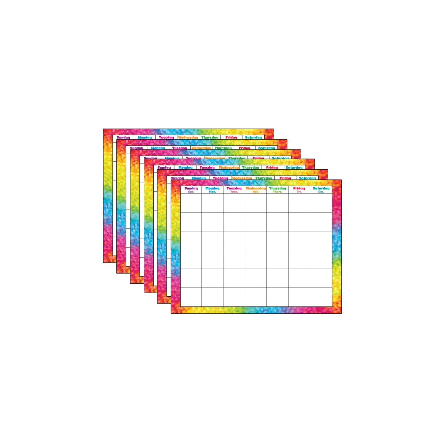 TREND Colorful Brush Strokes Wipe-Off® Calendar, Monthly, Pack of 6