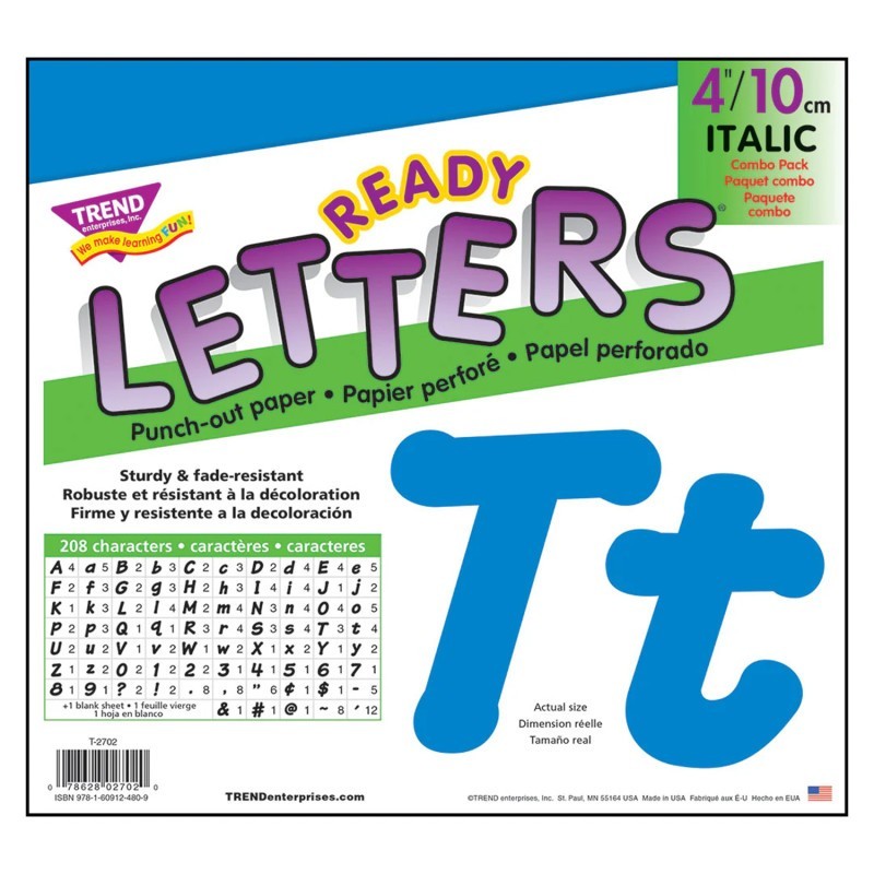 TREND Blue 4" Italic Combo Ready Letters®