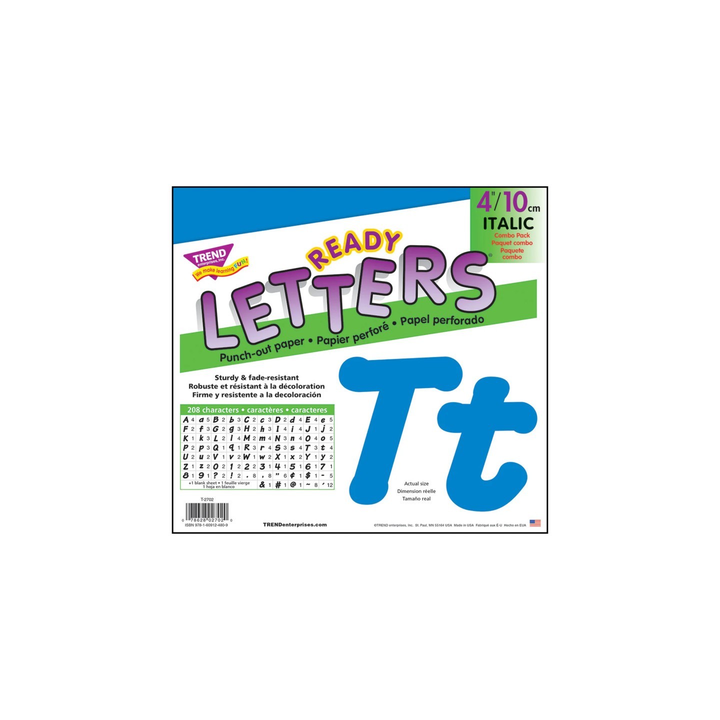 TREND Blue 4" Italic Combo Ready Letters®