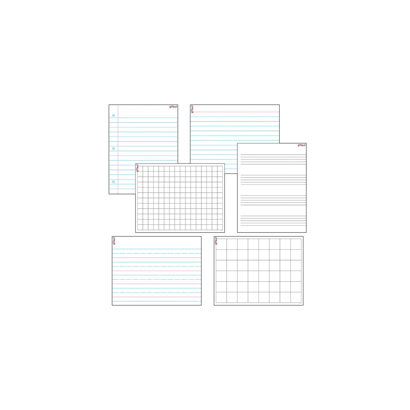 TREND Papers & Grids Wipe-Off® Charts Combo Pack