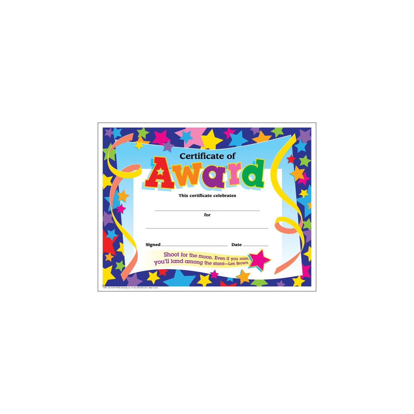 TREND Certificate of Award Colorful Classics Certificates, 30 ct