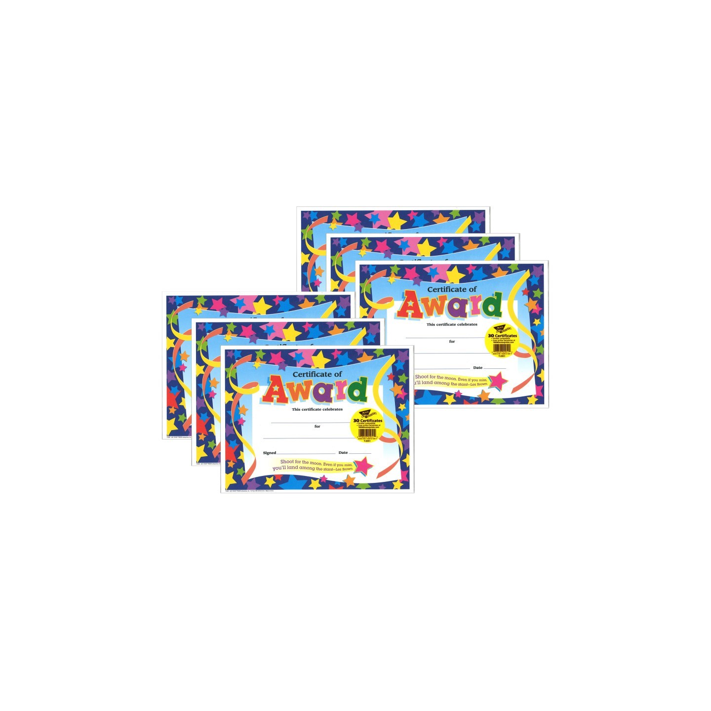 TREND Certificate of Award Colorful Classics Certificates, 30 Per Pack, 6 Packs