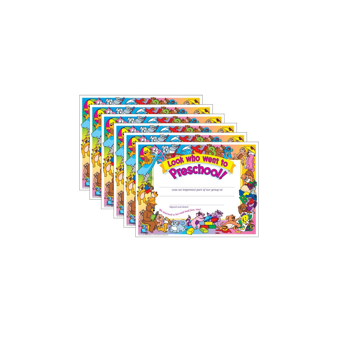 TREND Look who went to Preschool! Certificate, 30 Per Pack, 6 Packs
