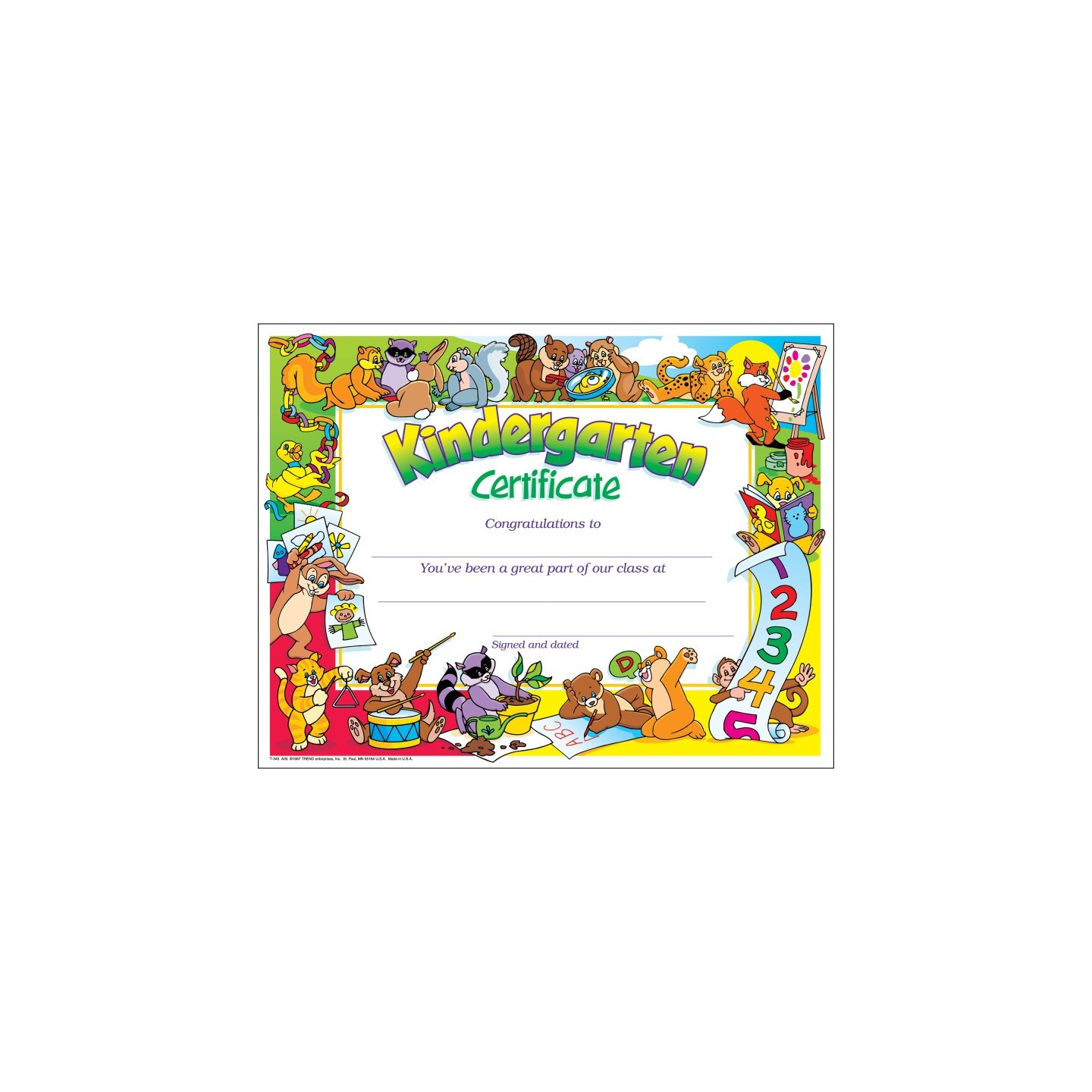 TREND Kindergarten Certificate , 30 ct