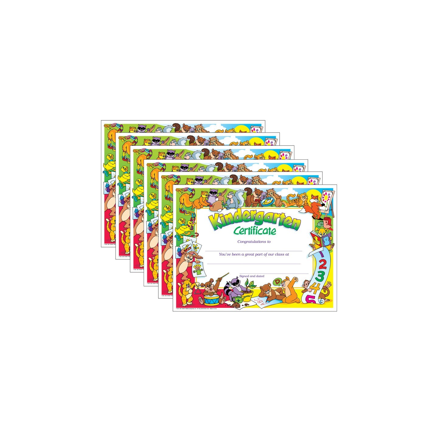 TREND Kindergarten Certificate, 30 Per Pack, 6 Packs