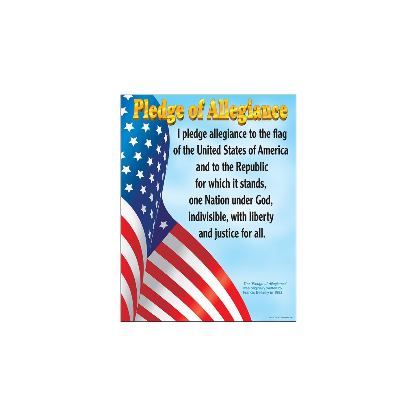 TREND Pledge of Allegiance Learning Chart, 17" x 22"