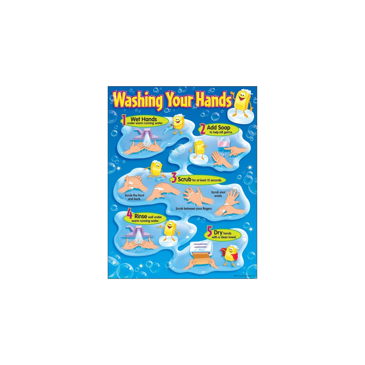 TREND Washing Your Hands Learning Chart, 17" x 22"
