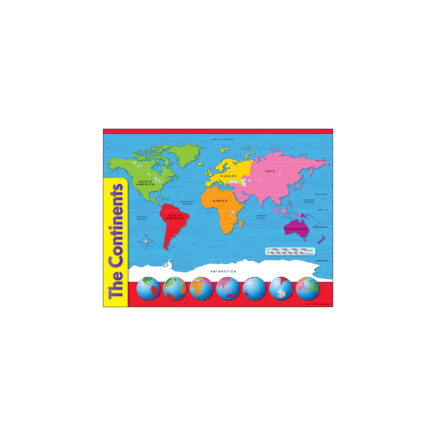 TREND The Continents Learning Chart, 17" x 22"