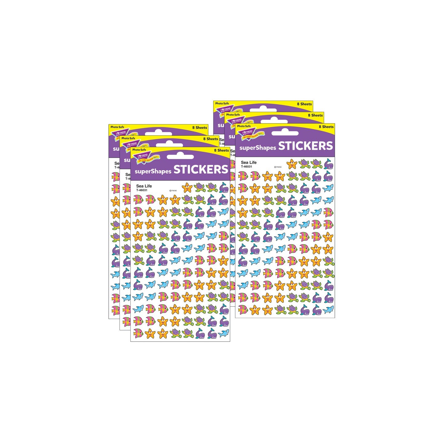 TREND Sea Life superShapes Stickers, 800 Per Pack, 6 Packs