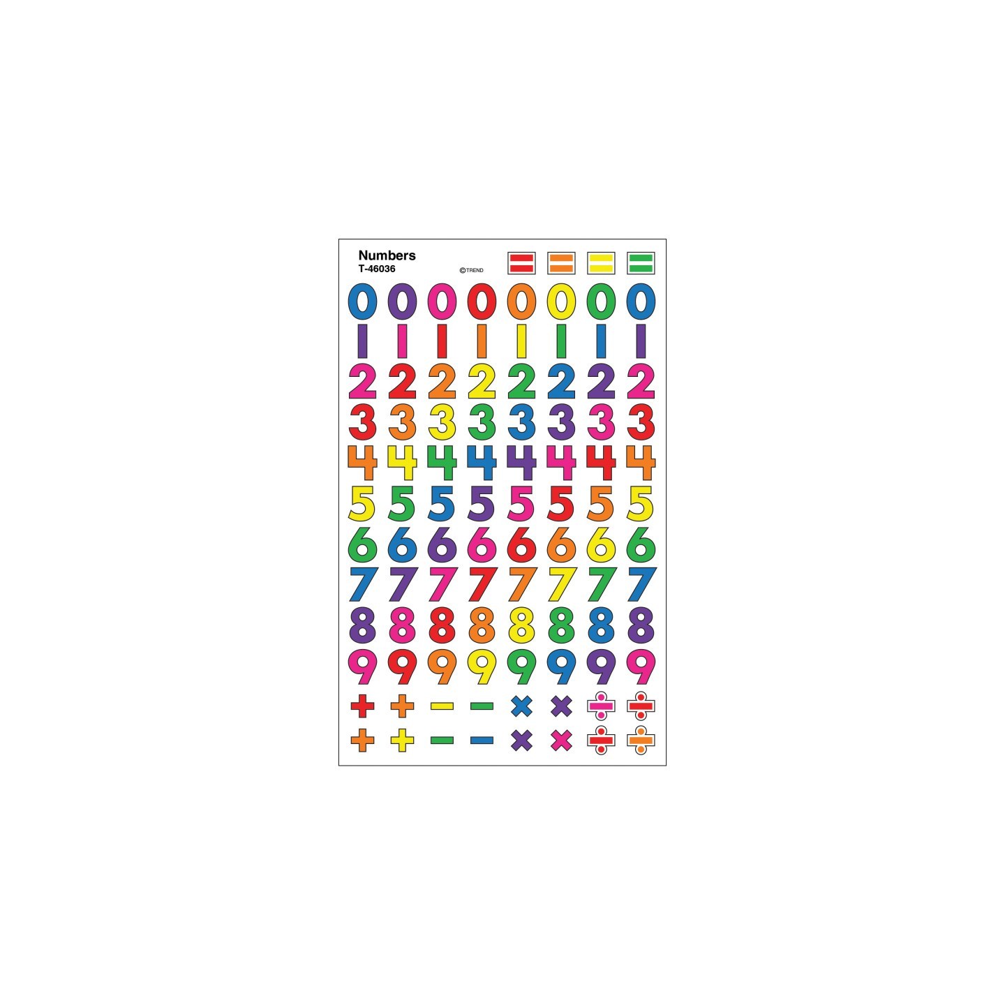 TREND Numbers superShapes Stickers, 800 ct