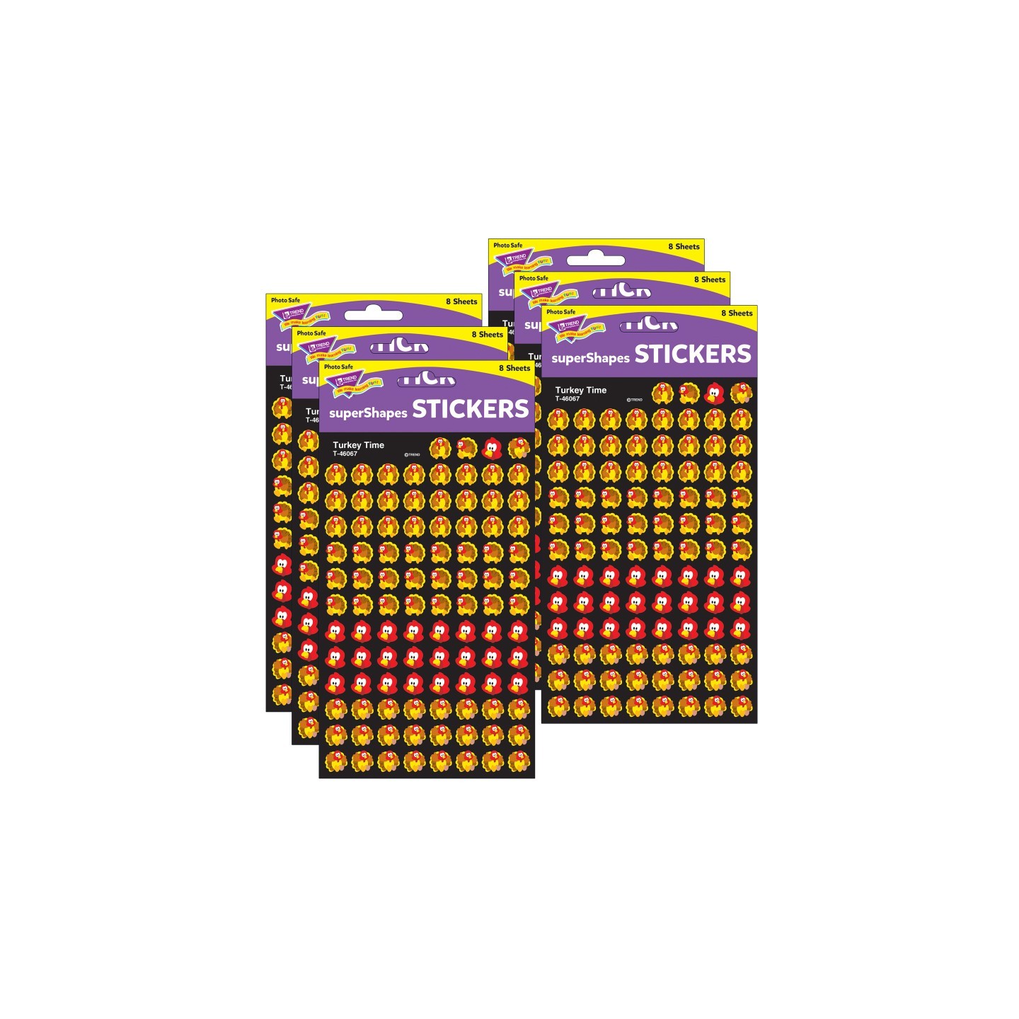 TREND Turkey Time superShapes Stickers, 800 Per Pack, 6 Packs