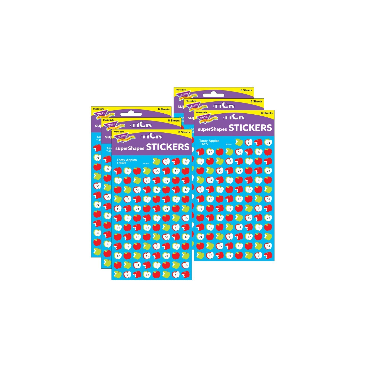 TREND Tasty Apples superShapes Stickers, 800 Per Pack, 6 Packs