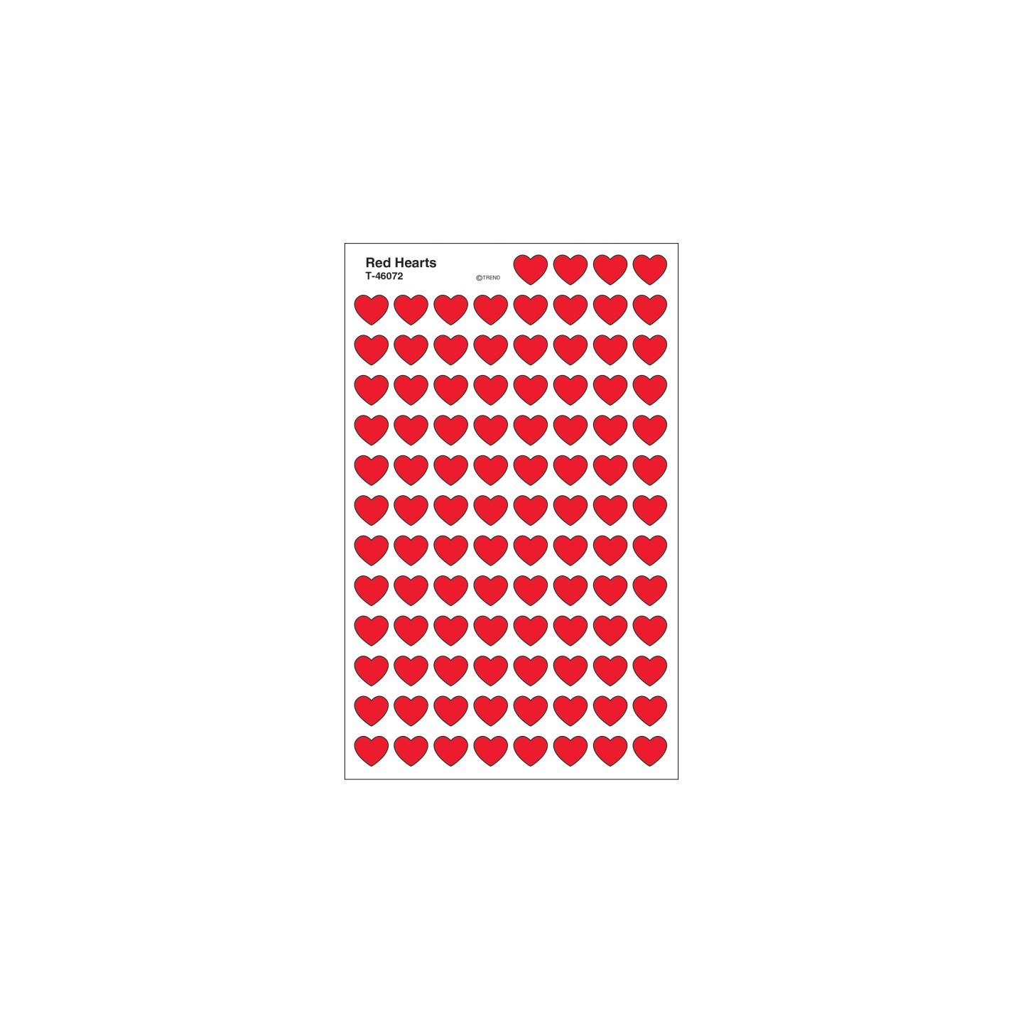 TREND Red Hearts superShapes Stickers, 800 ct