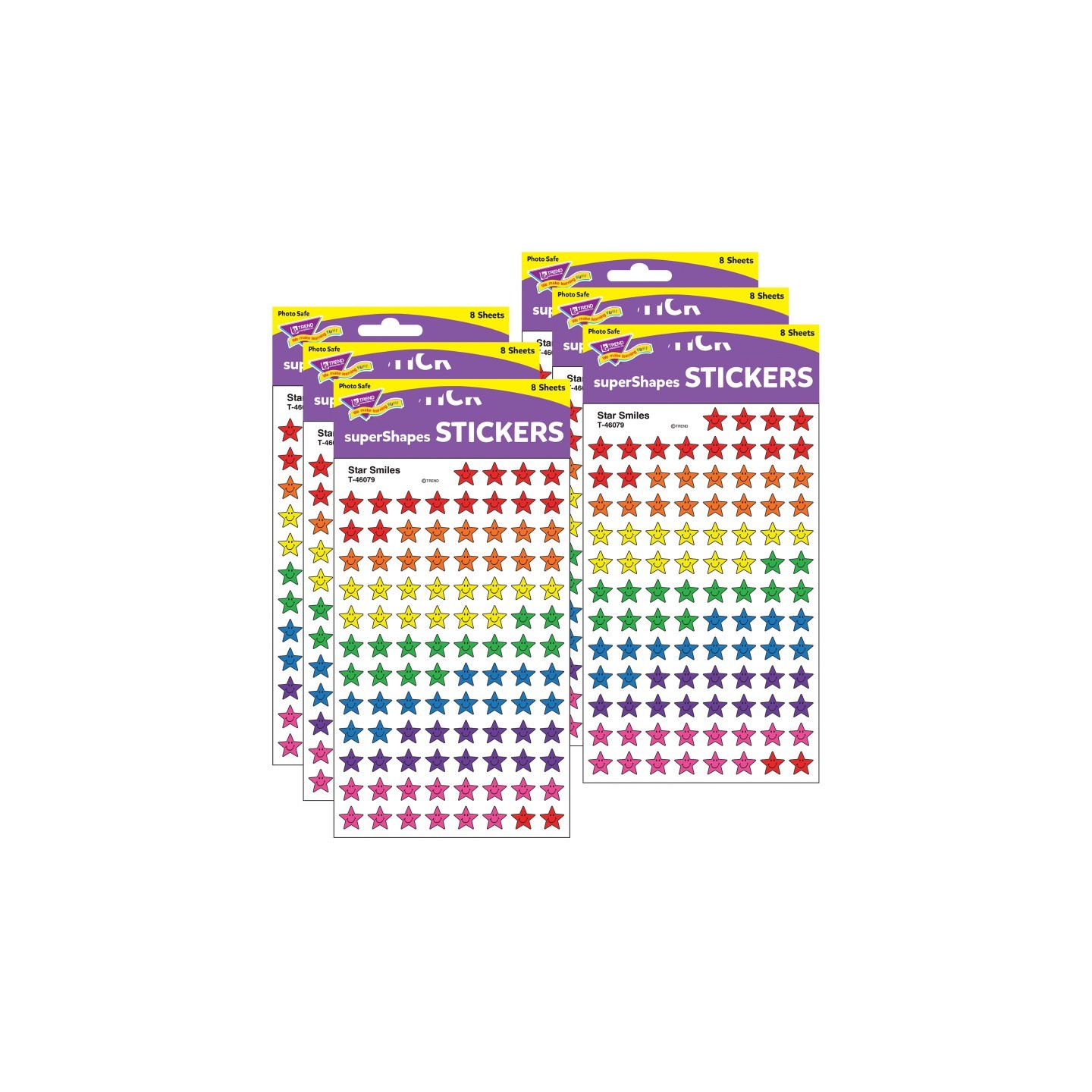 TREND Star Smiles superShapes Stickers, 800 Per Pack, 6 Packs