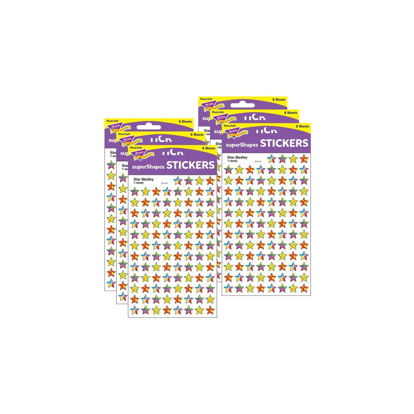 TREND Star Medley superShapes Stickers, 800 Per Pack, 6 Packs