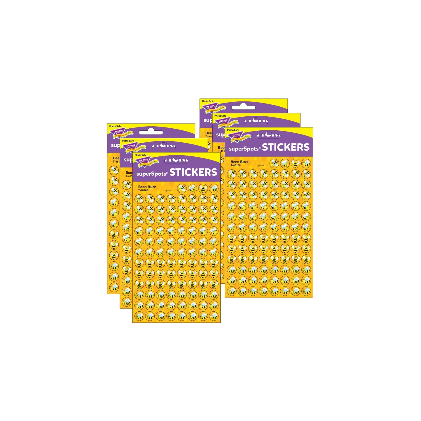 TREND Bees Buzz superSpots® Stickers, 800 Per Pack, 6 Packs