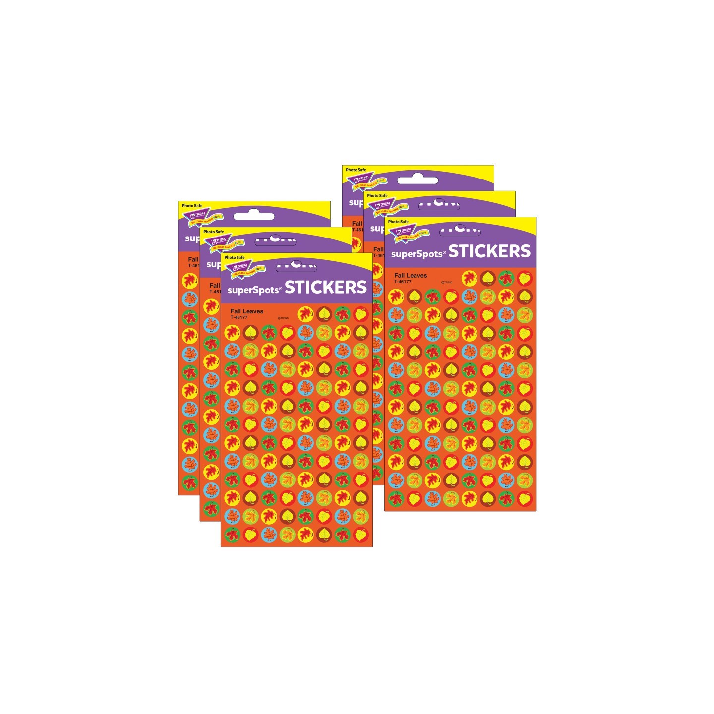 TREND Fall Leaves superSpots® Stickers, 800 Per Pack, 6 Packs