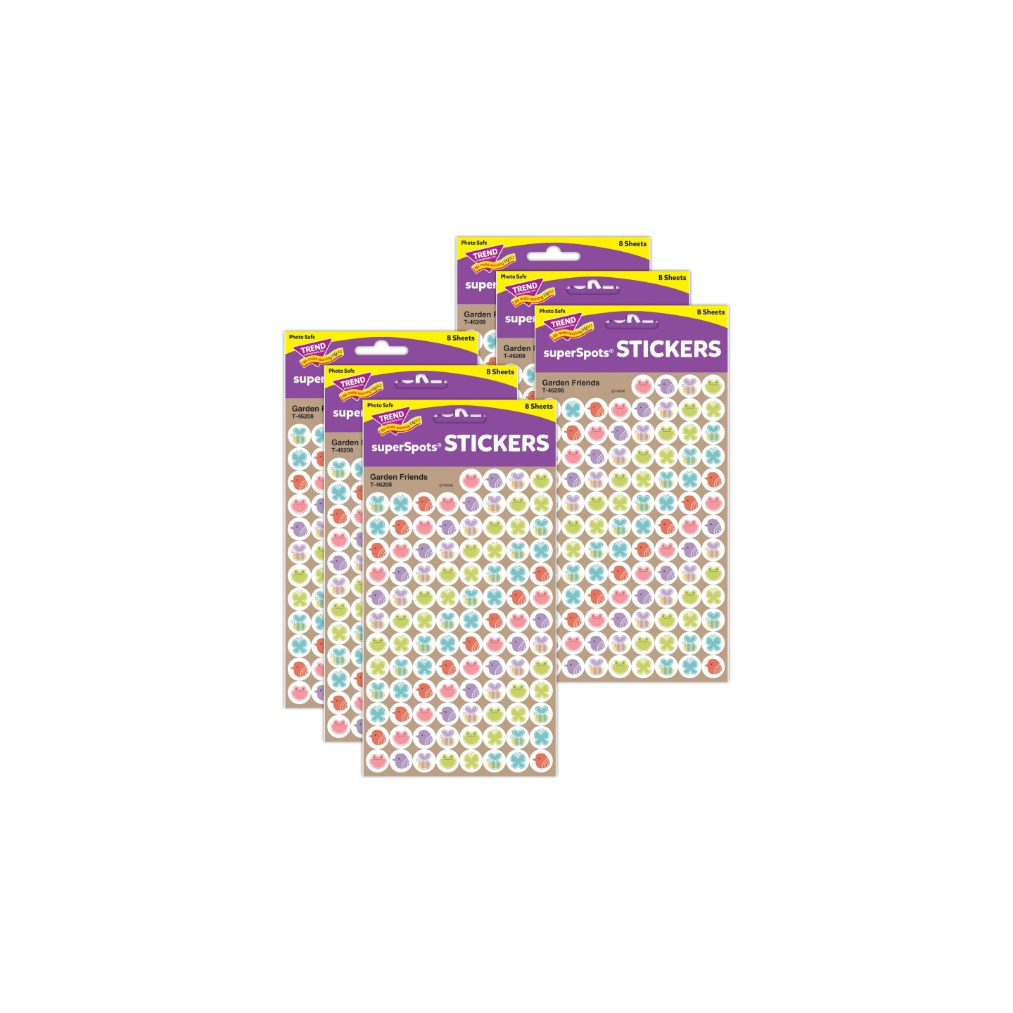 TREND Garden Friends superSpots® Stickers, 800 Per Pack, 6 Packs