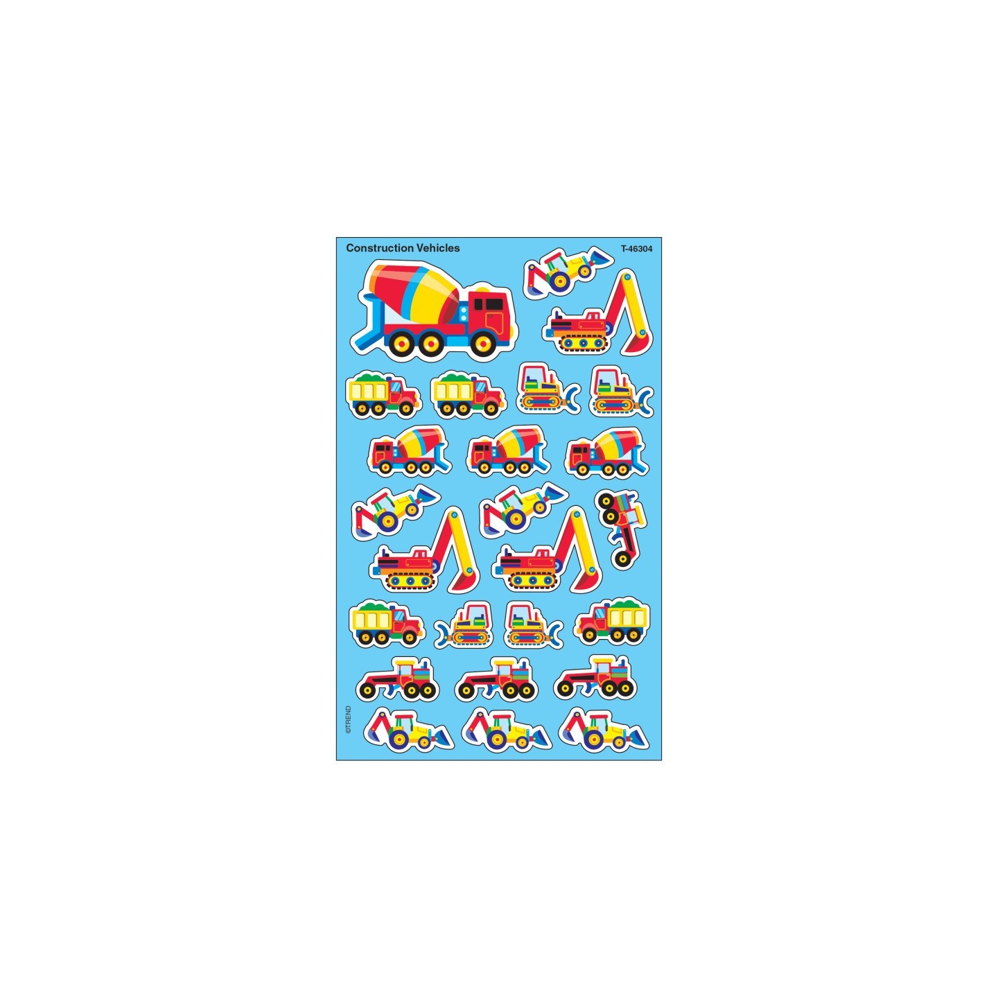 TREND Construction Vehicles superShapes Stickers-Large, 200 ct