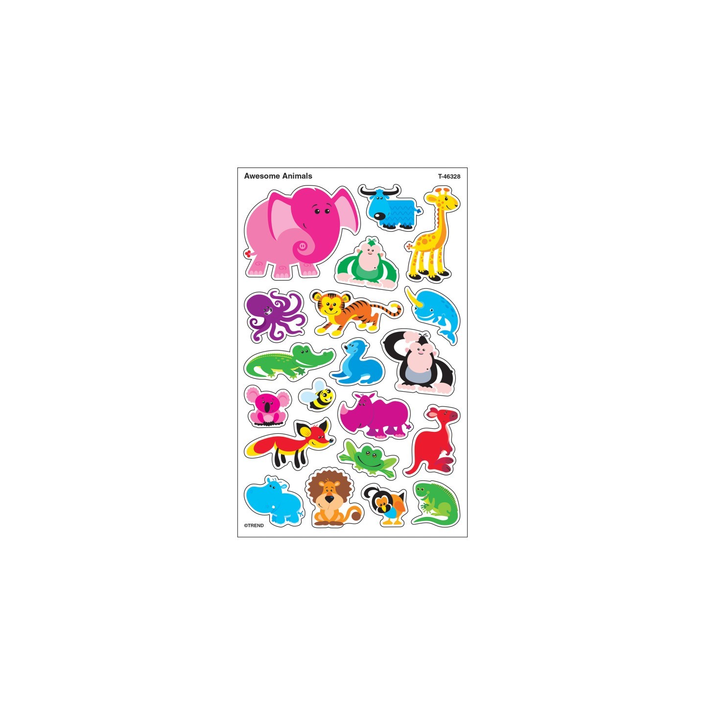 TREND Awesome Animals superShapes Stickers-Large, 160 ct