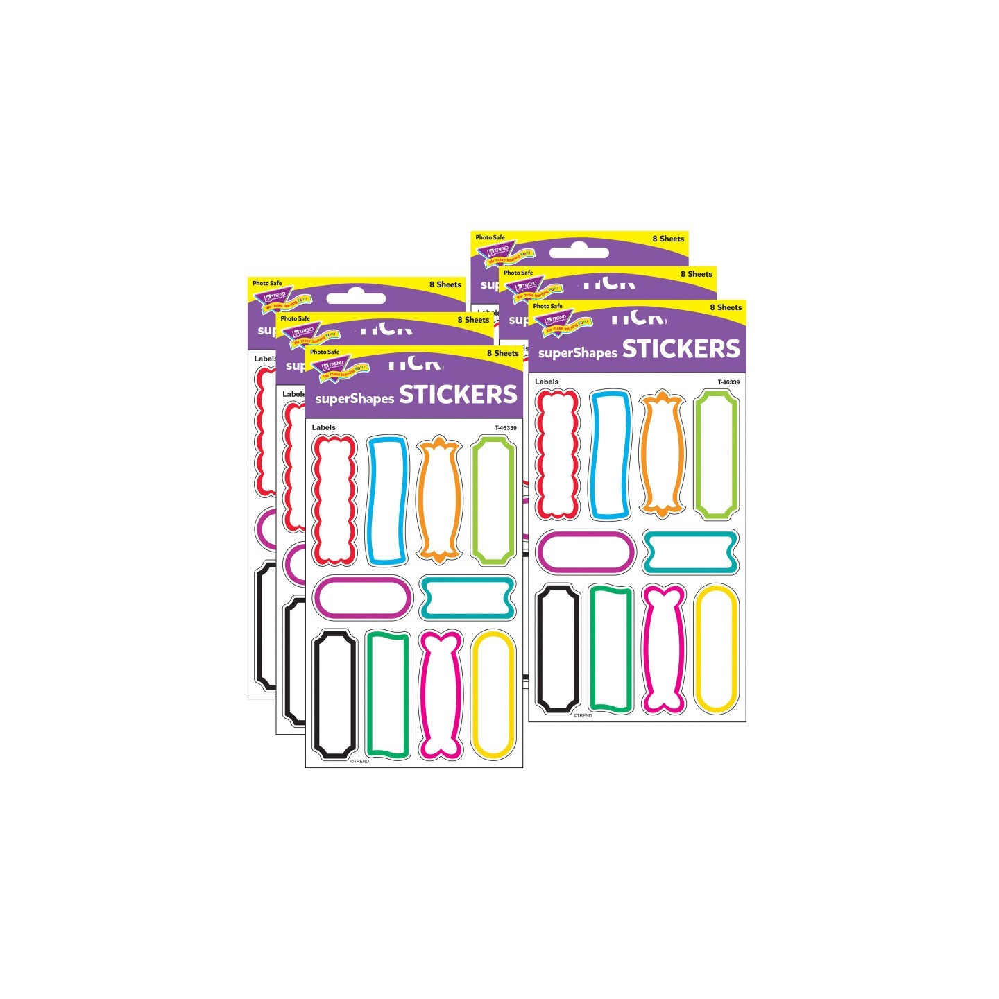 TREND Labels superShapes Stickers-Large, 80 Per Pack, 6 Packs