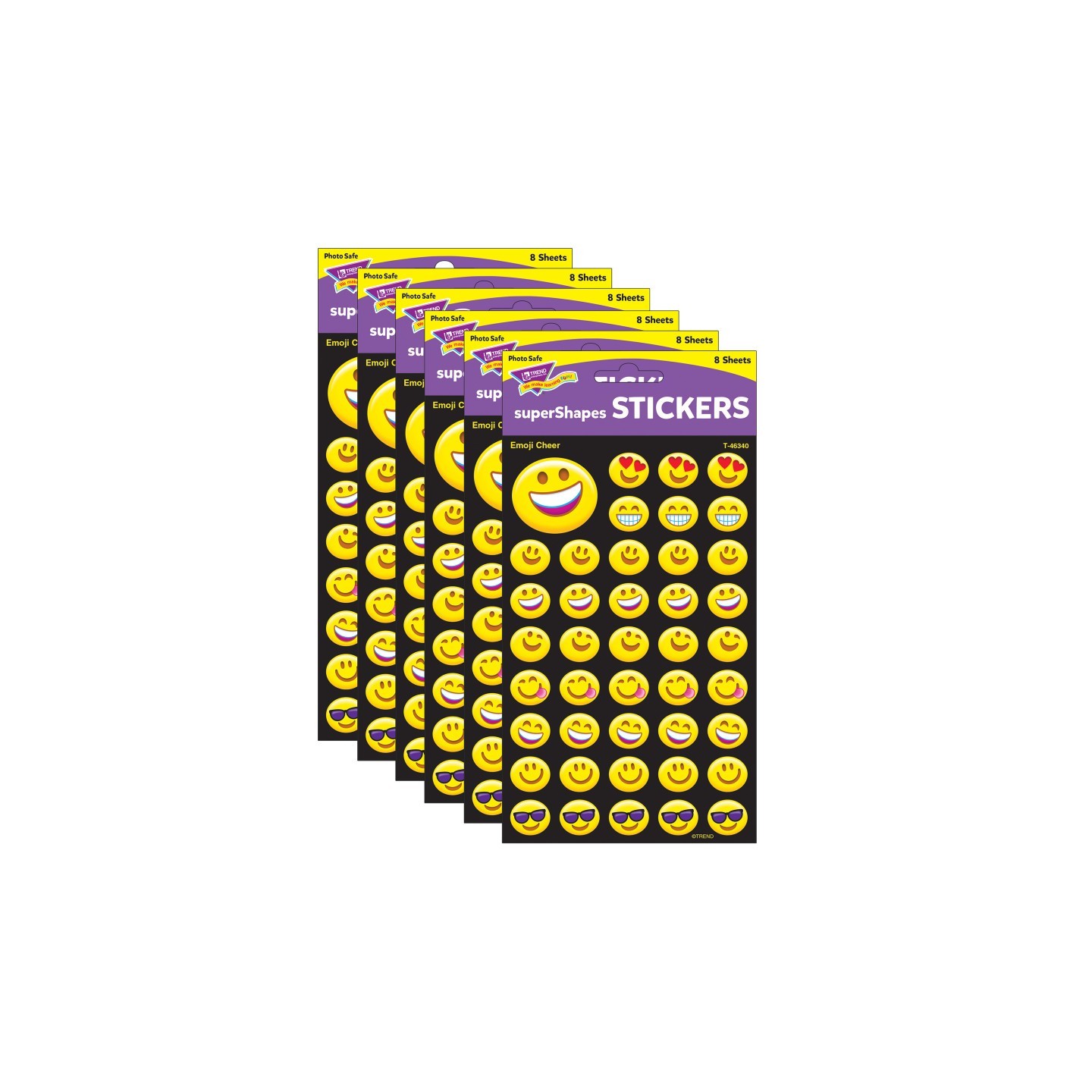 TREND Emotion Icon Cheer superShapes Stickers-Large, 336 Per Pack, 6 Packs