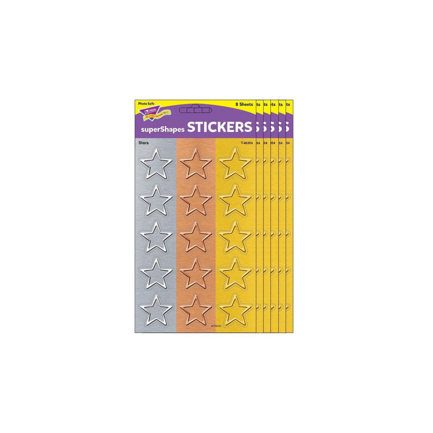 TREND I ♥ Metal Stars superShapes Stickers - Large, 120 Per Pack, 6 Packs