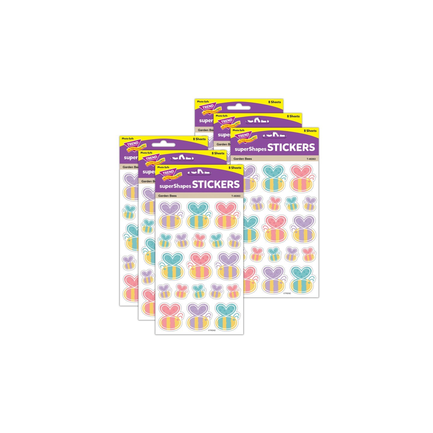 TREND Garden Bees Large superShapes Stickers, 152 Per Pack, 6 Packs