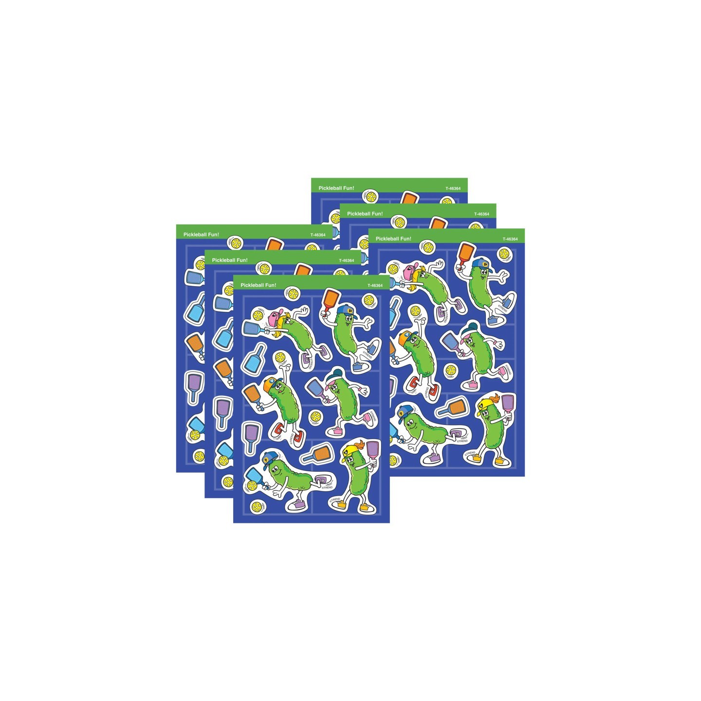 TREND Pickleball Fun! superShapes Stickers - Large, 104 Per Pack, 6 Packs
