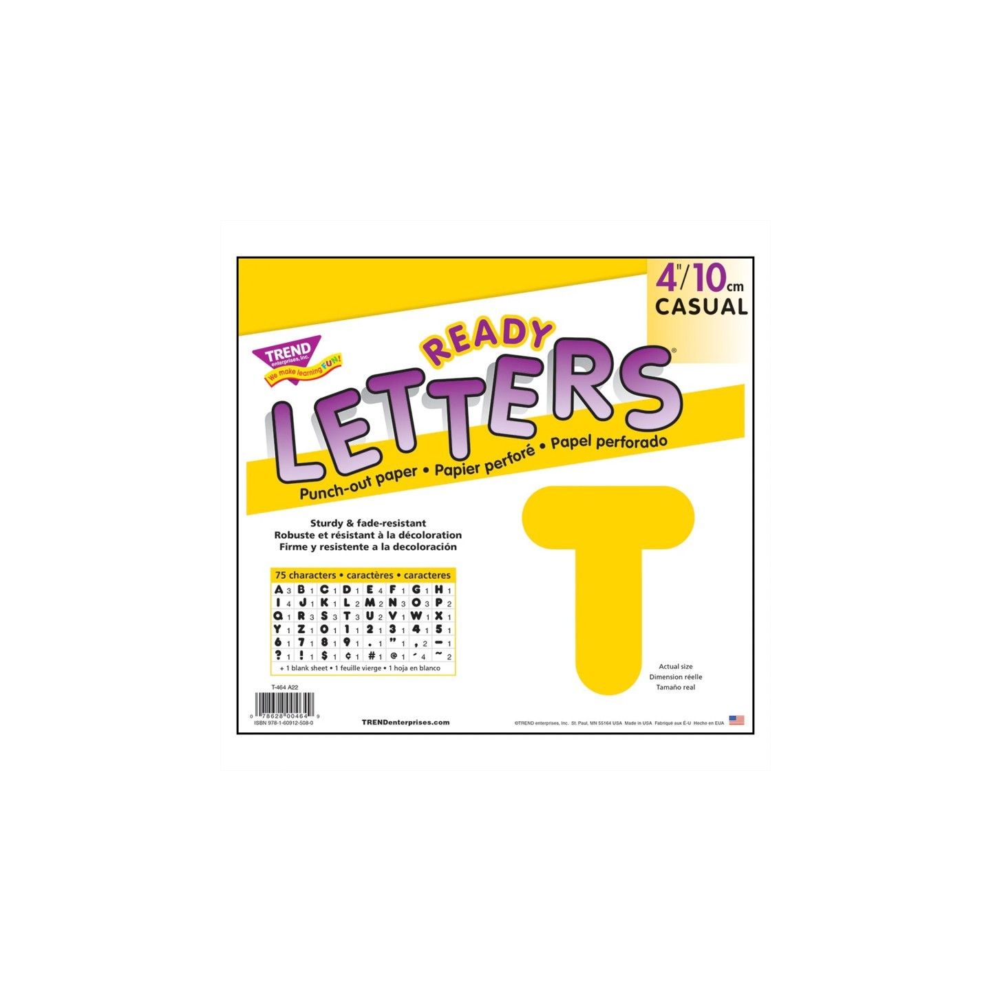 TREND Yellow 4" Casual Uppercase Ready Letters®