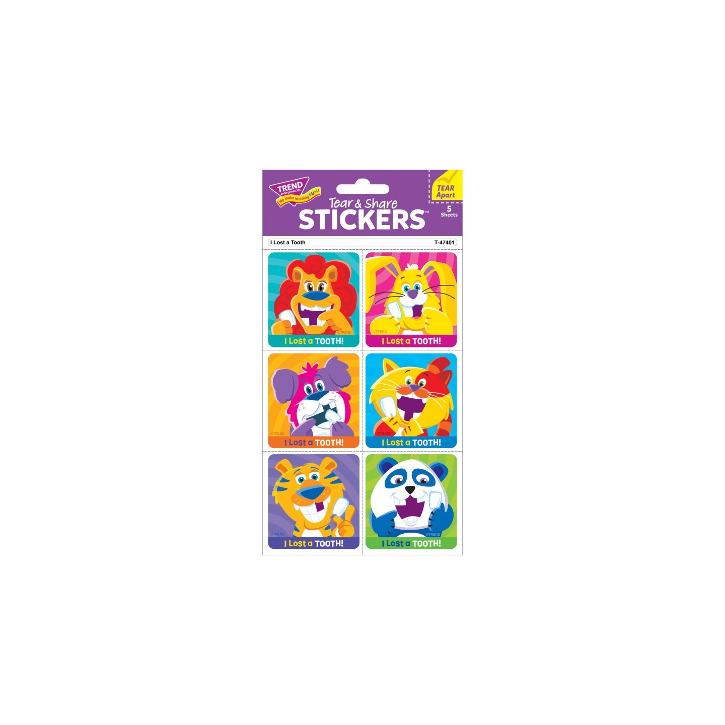 TREND I Lost A Tooth Tear & Share Stickers®, 30 Count