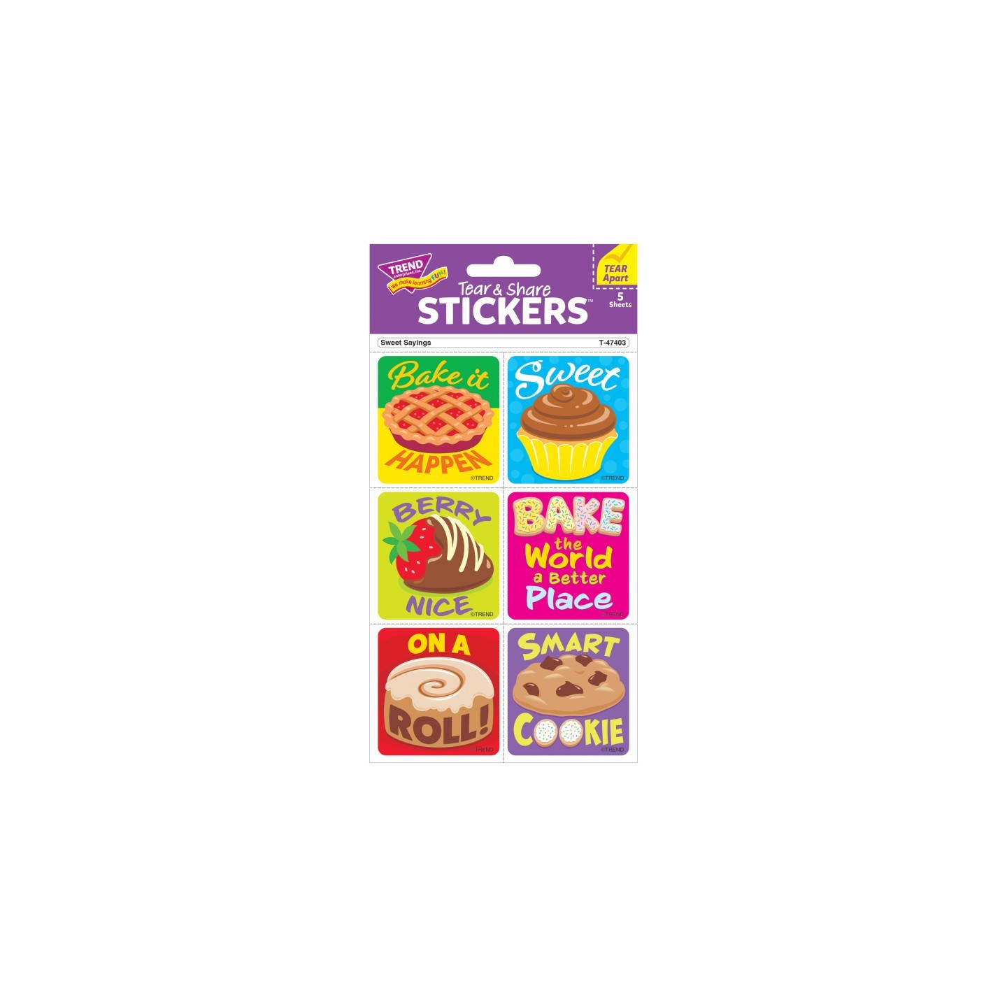 TREND Sweet Sayings Tear & Share Stickers®, 30 Count