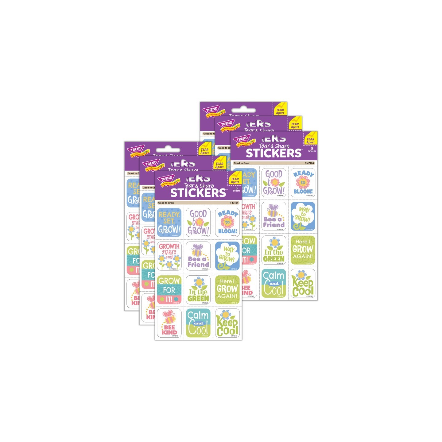 TREND Good to Grow Tear & Share Stickers®, 60 Per Pack, 6 Packs