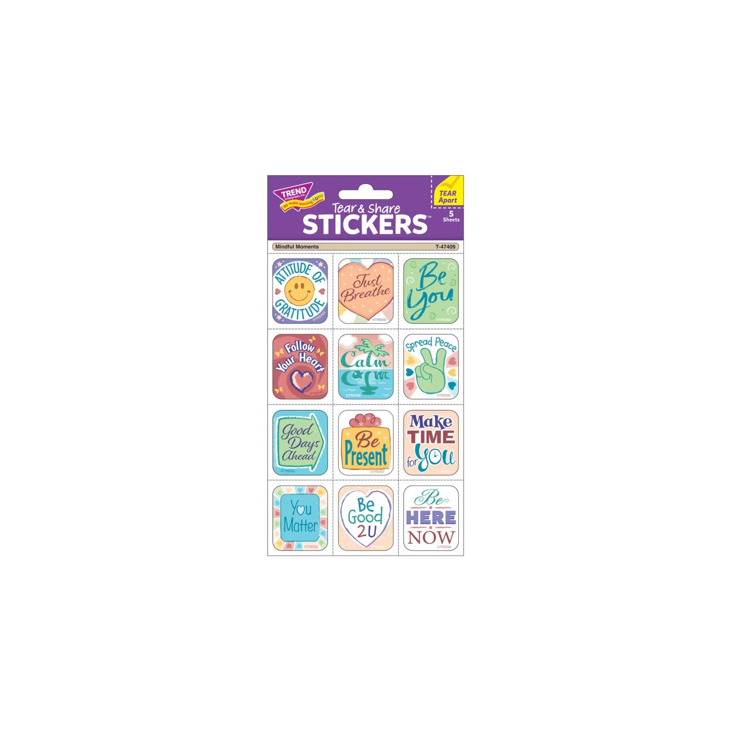 TREND Mindful Moments Tear & Share Stickers™, Pack of 60
