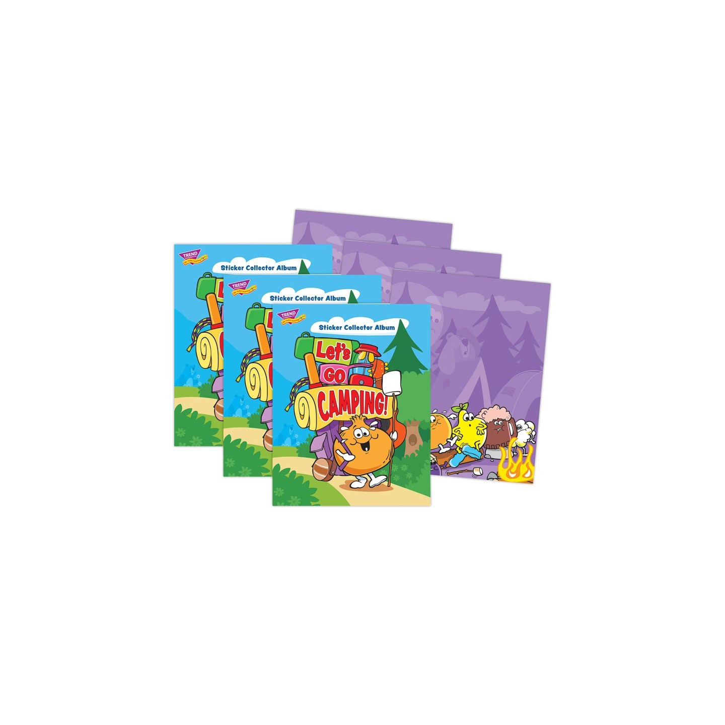 TREND Let's Go Camping Sticker Collector Album - Large, Pack of 3