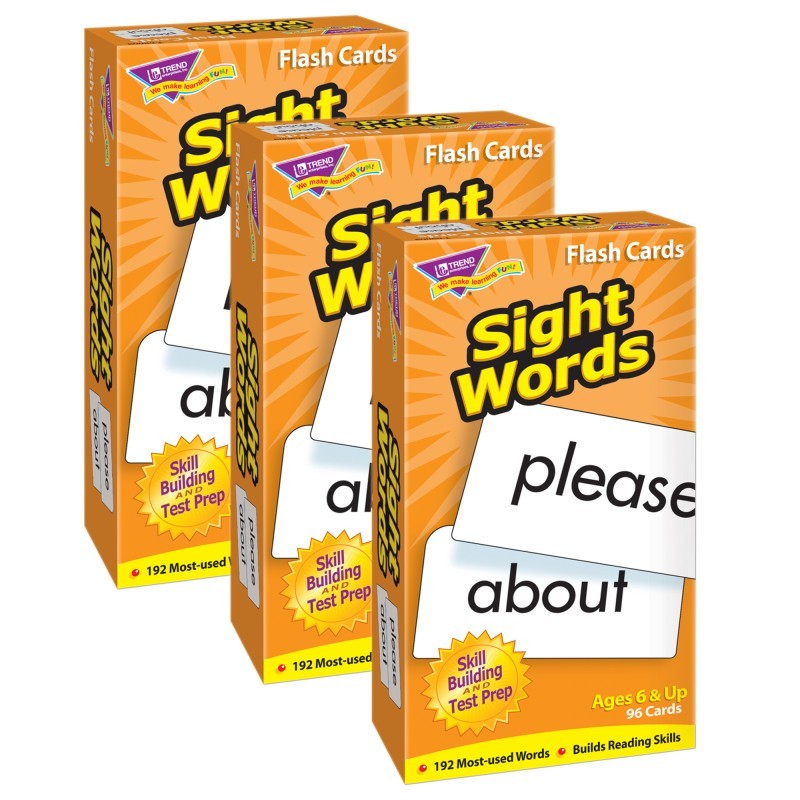 TREND Sight Words Skill Drill Flash Cards, 3 Packs
