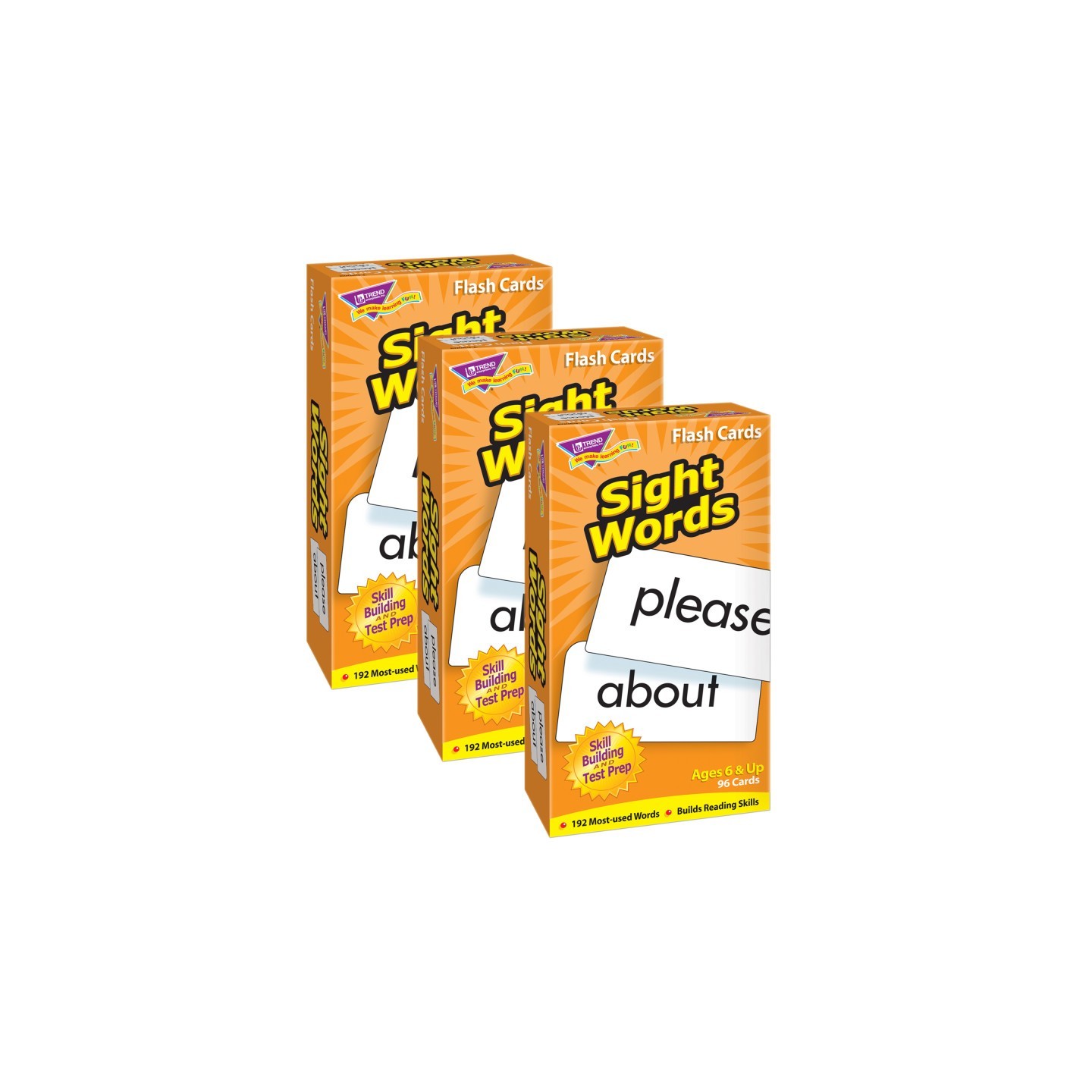 TREND Sight Words Skill Drill Flash Cards, 3 Packs