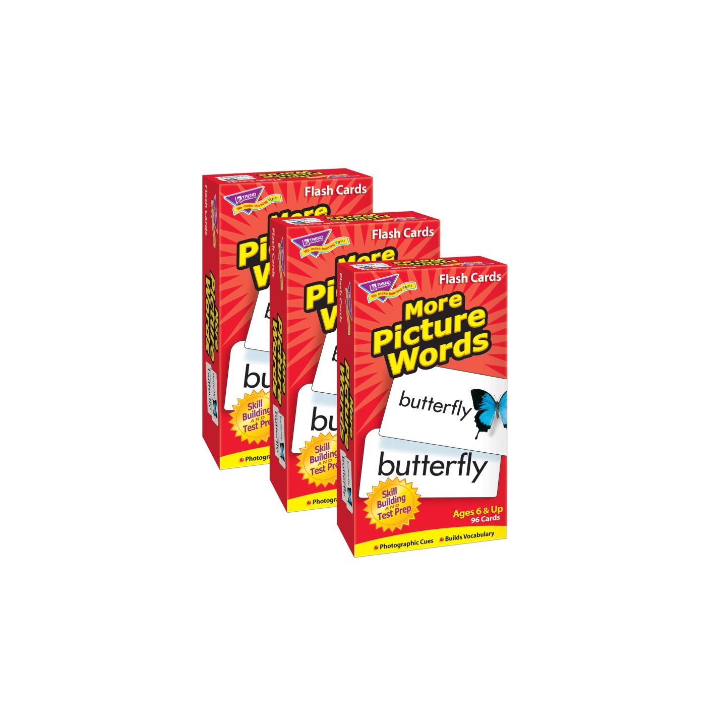 TREND More Picture Words Skill Drill Flash Cards, Pack of 3