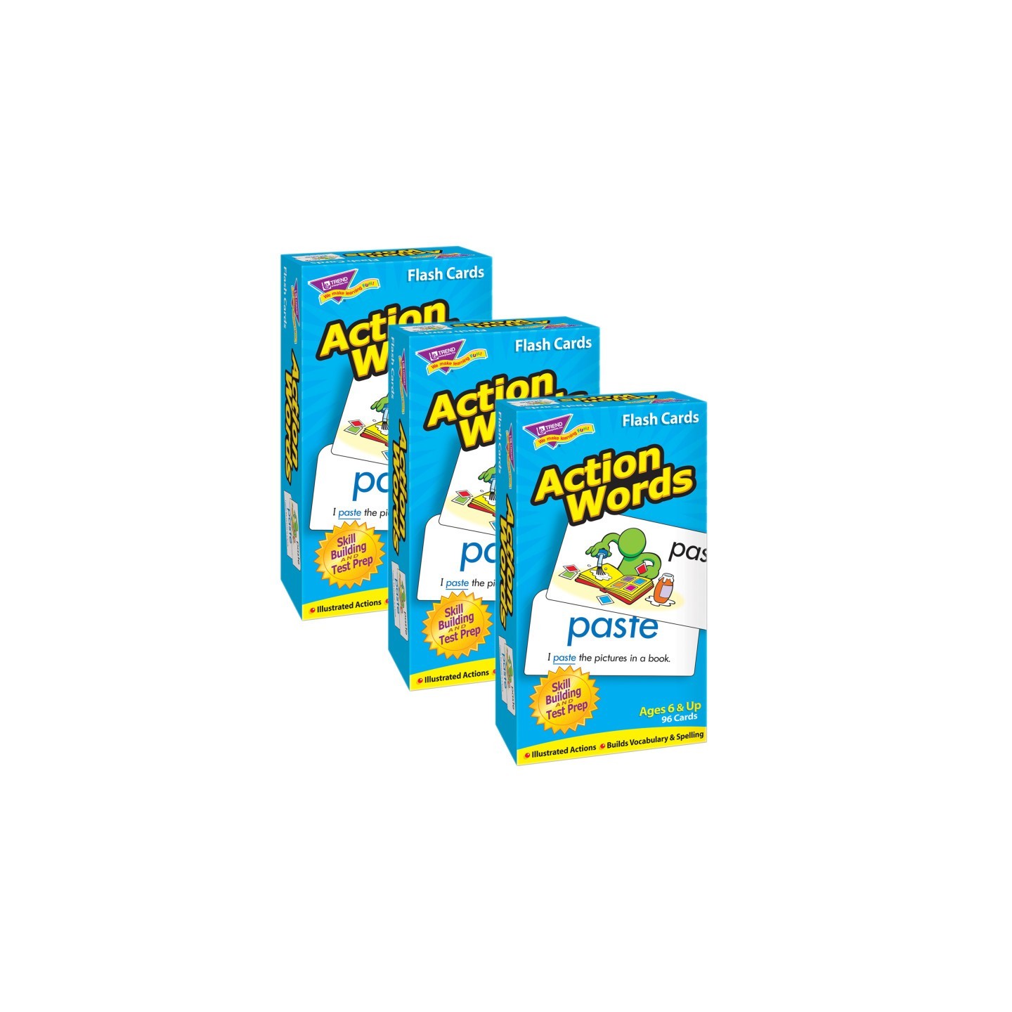 TREND Action Words Skill Drill Flash Cards, 3 Packs