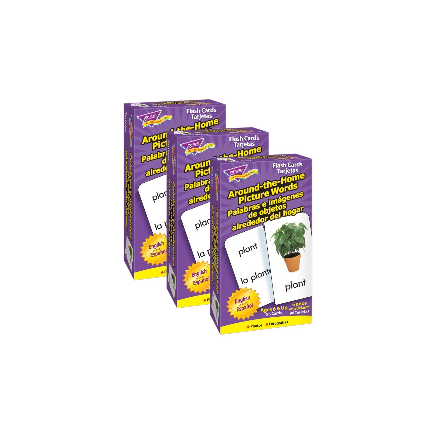 TREND Around-the-Home/Palabras (EN/SP) Skill Drill Flash Cards, 3 Packs