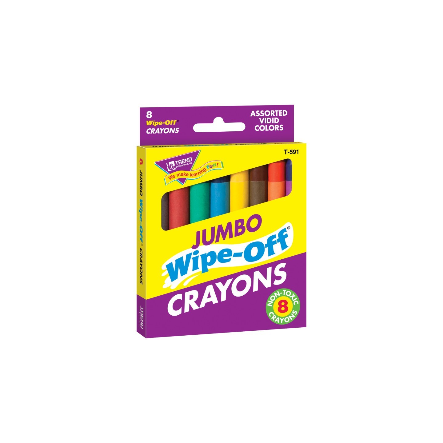 TREND 8-Pack Jumbo Assorted Wipe-Off® Crayons