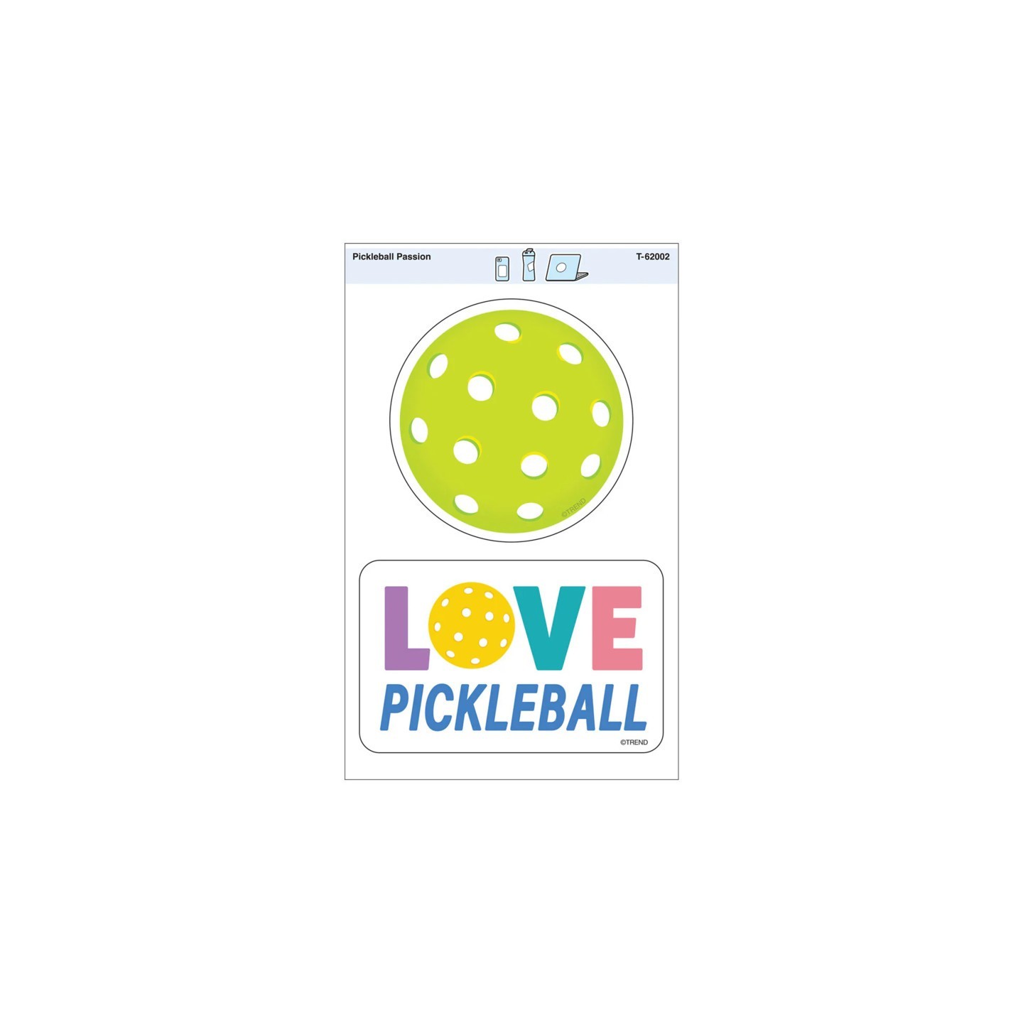 TREND Pickleball Passion Vinyl Stickers, Pack of 2