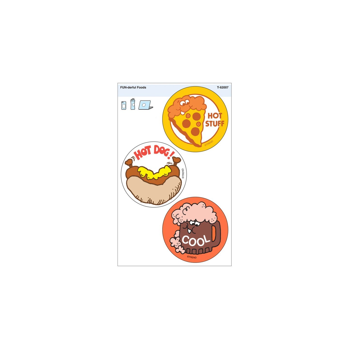 TREND FUN-derful Foods Vinyl Stickers, Pack of 3