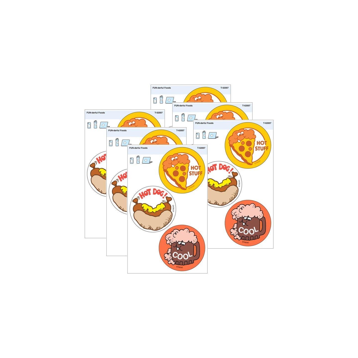 TREND FUN-derful Foods Vinyl Stickers, 3 Per Pack, 6 Packs