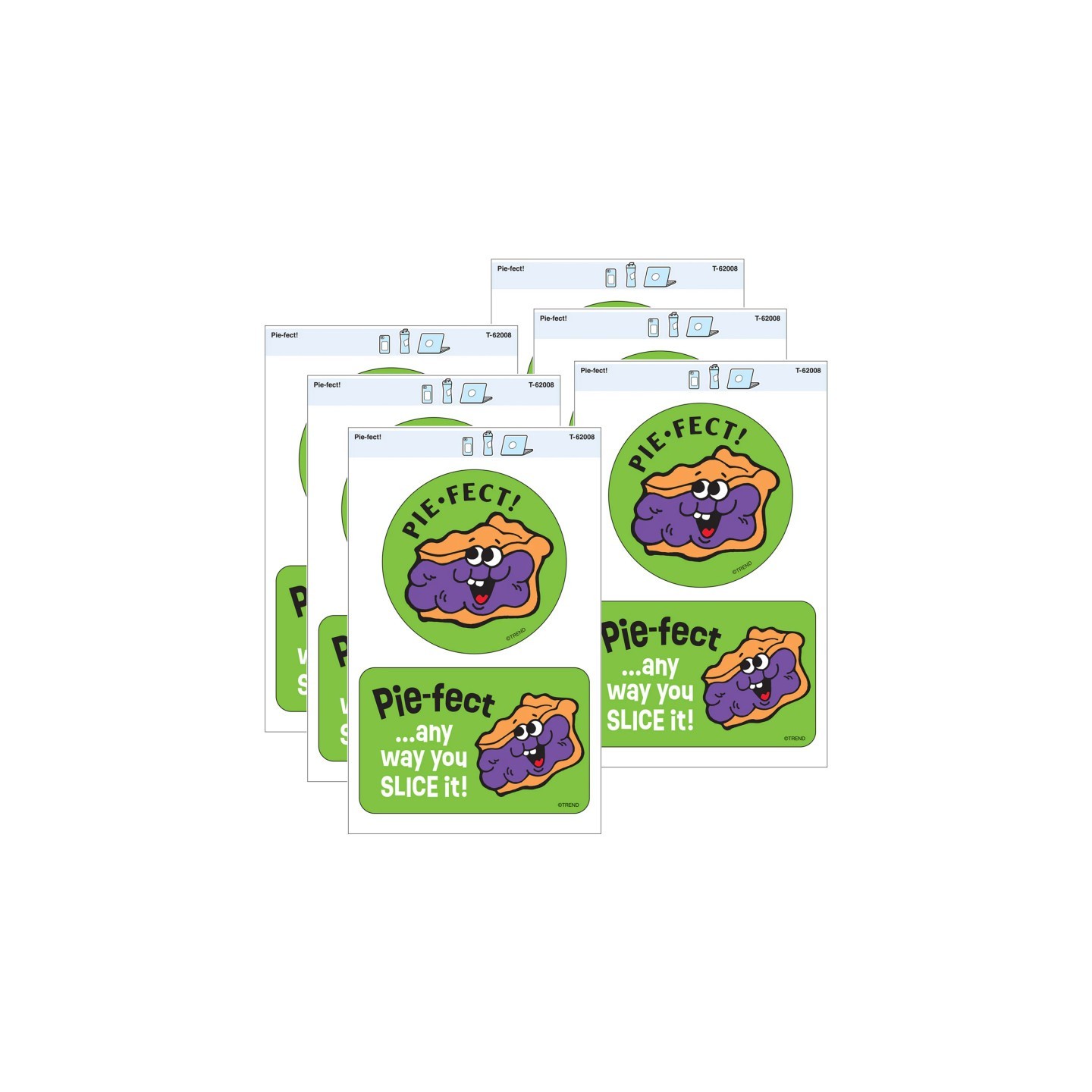 TREND Pie-fect! Vinyl Stickers, 2 Per Pack, 6 Packs