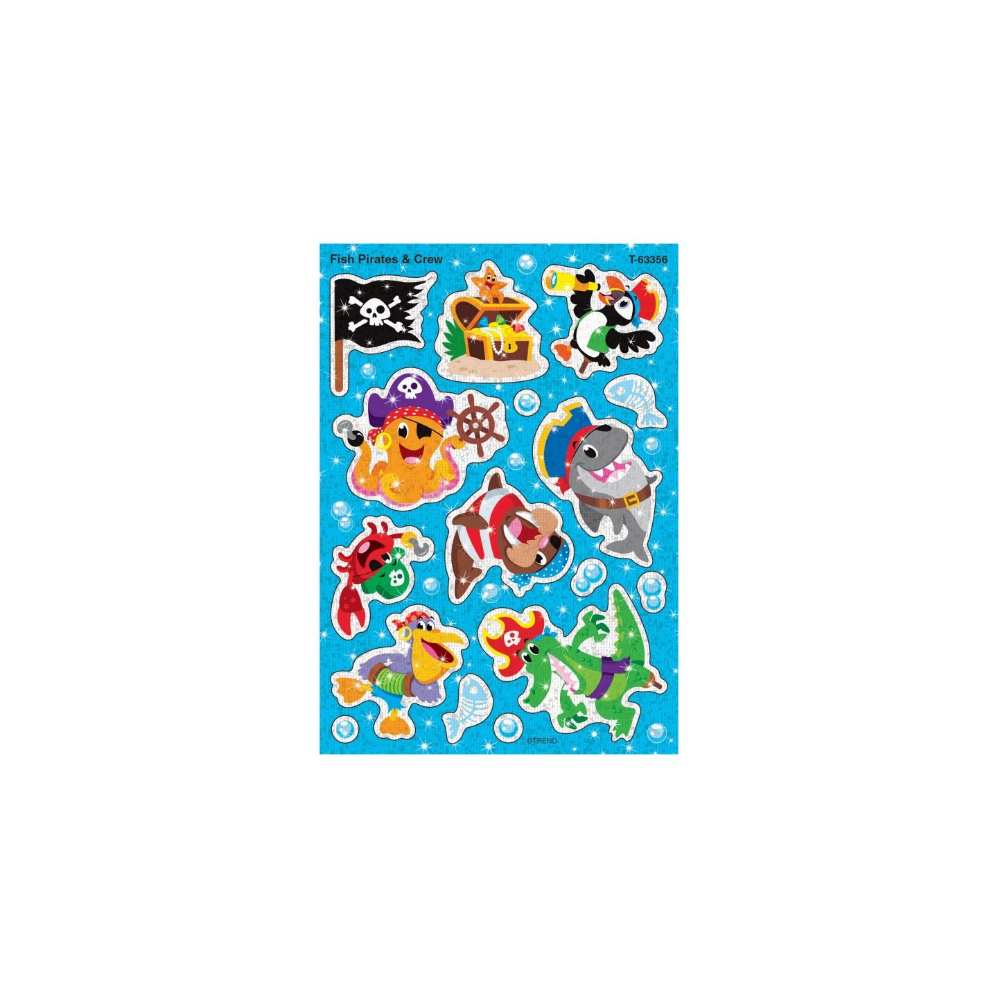 TREND Fish Pirates & Crew Sparkle Stickers®, 32 Count