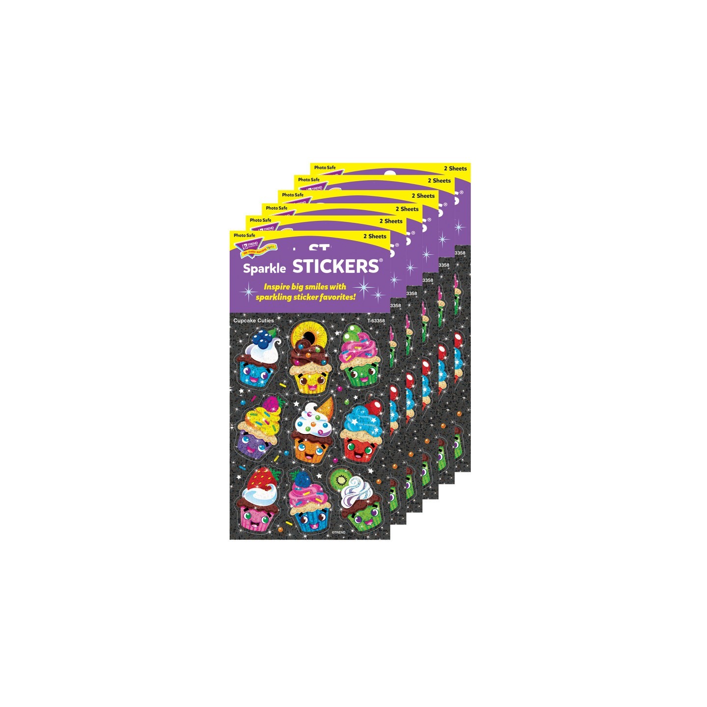 TREND Cupcake Cuties Sparkle Stickers®, 18 Per Pack, 6 Packs
